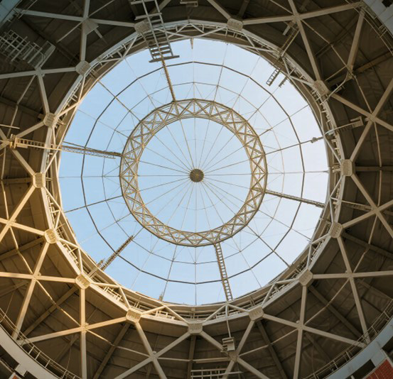 空间桁架钢结构穹顶形屋顶建筑