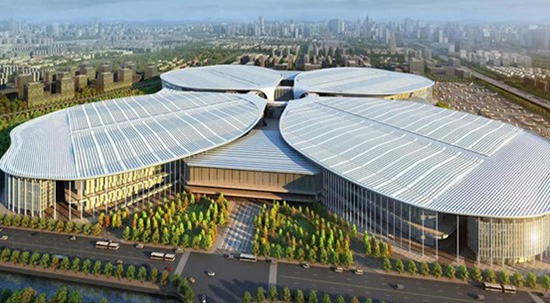 展览馆类型建筑采用空间桁架结构经典案例，上海国家会展中心